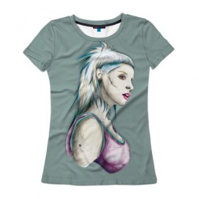 Женская футболка 3D с принтом Death , 100% полиэфир ( синтетическое хлопкоподобное полотно) | прямой крой, круглый вырез горловины, длина до линии бедер | Тематика изображения на принте: die antwoord | yolandi