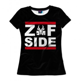 Женская футболка 3D с принтом Z Side , 100% полиэфир ( синтетическое хлопкоподобное полотно) | прямой крой, круглый вырез горловины, длина до линии бедер | Тематика изображения на принте: die antwoord | ninja | yolandi