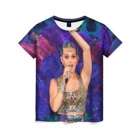 Женская футболка 3D с принтом Colour , 100% полиэфир ( синтетическое хлопкоподобное полотно) | прямой крой, круглый вырез горловины, длина до линии бедер | katy perry | кэти перри