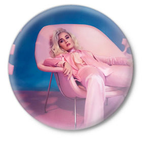 Значок с принтом Katy Perry ,  металл | круглая форма, металлическая застежка в виде булавки | katy perry | кэти перри