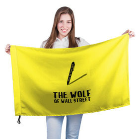 Флаг 3D с принтом Волк с Уолл Стрит , 100% полиэстер | плотность ткани — 95 г/м2, размер — 67 х 109 см. Принт наносится с одной стороны | the wolf of wall street | волк с уолл стрит | леонардо дикаприо | мартин скорсезе | продай мне эту ручку