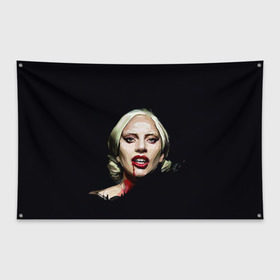 Флаг-баннер с принтом Леди Гага , 100% полиэстер | размер 67 х 109 см, плотность ткани — 95 г/м2; по краям флага есть четыре люверса для крепления | lady gaga | леди гага