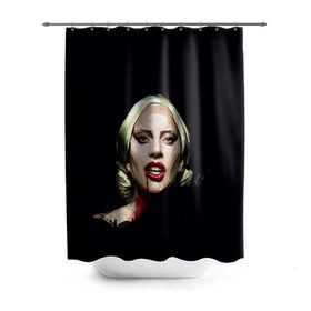 Штора 3D для ванной с принтом Леди Гага , 100% полиэстер | плотность материала — 100 г/м2. Стандартный размер — 146 см х 180 см. По верхнему краю — пластиковые люверсы для креплений. В комплекте 10 пластиковых колец | lady gaga | леди гага