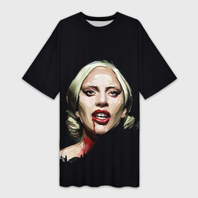 Платье-футболка 3D с принтом Леди Гага ,  |  | lady gaga | леди гага