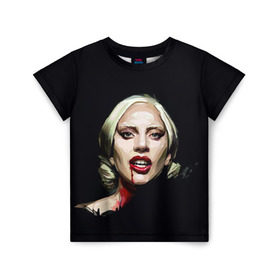 Детская футболка 3D с принтом Леди Гага , 100% гипоаллергенный полиэфир | прямой крой, круглый вырез горловины, длина до линии бедер, чуть спущенное плечо, ткань немного тянется | lady gaga | леди гага