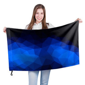 Флаг 3D с принтом Синие полигоны , 100% полиэстер | плотность ткани — 95 г/м2, размер — 67 х 109 см. Принт наносится с одной стороны | абстракция | бумага | геометрия | грани | изгиб | линии | полигоны | полосы | постель | розовый | сочетания | текстура | треугольники