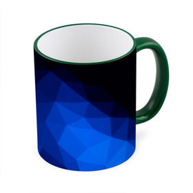 Кружка 3D с принтом Синие полигоны , керамика | ёмкость 330 мл | Тематика изображения на принте: абстракция | бумага | геометрия | грани | изгиб | линии | полигоны | полосы | постель | розовый | сочетания | текстура | треугольники