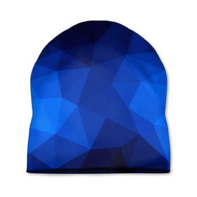 Шапка 3D с принтом Синие полигоны , 100% полиэстер | универсальный размер, печать по всей поверхности изделия | абстракция | бумага | геометрия | грани | изгиб | линии | полигоны | полосы | постель | розовый | сочетания | текстура | треугольники