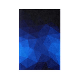 Обложка для паспорта матовая кожа с принтом Синие полигоны , натуральная матовая кожа | размер 19,3 х 13,7 см; прозрачные пластиковые крепления | Тематика изображения на принте: абстракция | бумага | геометрия | грани | изгиб | линии | полигоны | полосы | постель | розовый | сочетания | текстура | треугольники
