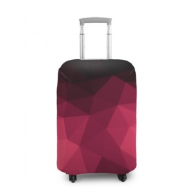 Чехол для чемодана 3D с принтом Розовая абстракция , 86% полиэфир, 14% спандекс | двустороннее нанесение принта, прорези для ручек и колес | геометрия | полигоны | розовый | треугольники