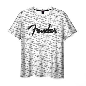 Мужская футболка 3D с принтом Fender , 100% полиэфир | прямой крой, круглый вырез горловины, длина до линии бедер | fender | gibson | guitar | ibanez | music | rock | гитара | музыка | рок