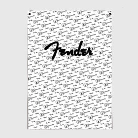 Постер с принтом Fender , 100% бумага
 | бумага, плотность 150 мг. Матовая, но за счет высокого коэффициента гладкости имеет небольшой блеск и дает на свету блики, но в отличии от глянцевой бумаги не покрыта лаком | fender | gibson | guitar | ibanez | music | rock | гитара | музыка | рок