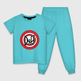 Детская пижама хлопок с принтом пиво Дафф , 100% хлопок |  брюки и футболка прямого кроя, без карманов, на брюках мягкая резинка на поясе и по низу штанин
 | duff | homer | moes | simpsons | гомер | дафф | симпсоны