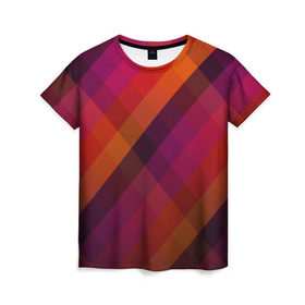 Женская футболка 3D с принтом Ромбы, красная текстура , 100% полиэфир ( синтетическое хлопкоподобное полотно) | прямой крой, круглый вырез горловины, длина до линии бедер | геометрия | грязный метал | красные | линии | металлический | полосы | ромбы | серые | текстура