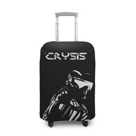 Чехол для чемодана 3D с принтом CRYSIS , 86% полиэфир, 14% спандекс | двустороннее нанесение принта, прорези для ручек и колес | crysis | другие | игра | крайзис | кризис | надпись | прикольные | пророк | черно белый