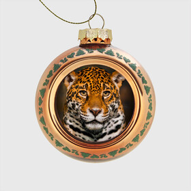 Стеклянный ёлочный шар с принтом Jaguar , Стекло | Диаметр: 80 мм | глаза | дикая кошка | кошка | леопард | сафари | хищник | ягуар