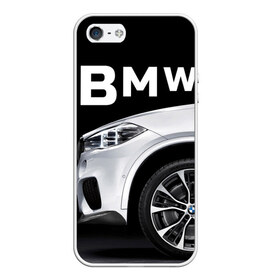 Чехол для iPhone 5/5S матовый с принтом BMW белая , Силикон | Область печати: задняя сторона чехла, без боковых панелей | bmw | x3 x4 x5 x6 x7 x8 | авто | автомобиль | блатная | бмв | бумер | бэха | иномарка | концерн | красивая | крутая | марка немецкая | машина | пацанский таз | прикольная | тачила | тачка