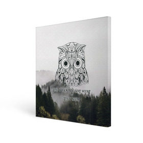 Холст квадратный с принтом Twin Peaks , 100% ПВХ |  | Тематика изображения на принте: twin peaks твин пикс | девид линч | лес | лора палмер | сова | туман