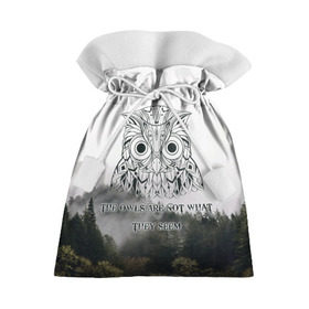 Подарочный 3D мешок с принтом Twin Peaks , 100% полиэстер | Размер: 29*39 см | twin peaks твин пикс | девид линч | лес | лора палмер | сова | туман