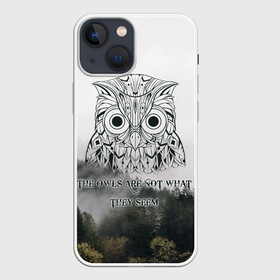 Чехол для iPhone 13 mini с принтом Twin Peaks ,  |  | twin peaks твин пикс | девид линч | лес | лора палмер | сова | туман