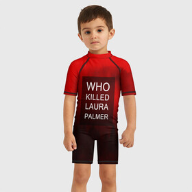 Детский купальный костюм 3D с принтом Twin Peaks , Полиэстер 85%, Спандекс 15% | застежка на молнии на спине | twin peaks твин пикс | девид линч | лес | лора палмер | сова | туман