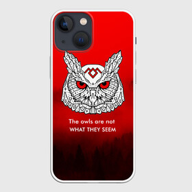 Чехол для iPhone 13 mini с принтом Twin Peaks ,  |  | twin peaks твин пикс | девид линч | лес | лора палмер | сова | туман