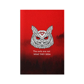 Обложка для паспорта матовая кожа с принтом Twin Peaks , натуральная матовая кожа | размер 19,3 х 13,7 см; прозрачные пластиковые крепления | Тематика изображения на принте: twin peaks твин пикс | девид линч | лес | лора палмер | сова | туман