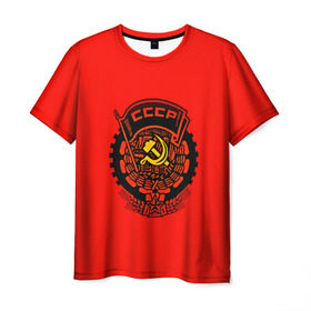 Мужская футболка 3D с принтом СССР , 100% полиэфир | прямой крой, круглый вырез горловины, длина до линии бедер | 9 мая | арт | война | другие | картинка | красный | молот | победа | праздник | прикольные | серп | ссср | цветные | яркие