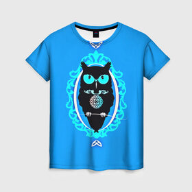 Женская футболка 3D с принтом Owl , 100% полиэфир ( синтетическое хлопкоподобное полотно) | прямой крой, круглый вырез горловины, длина до линии бедер | 
