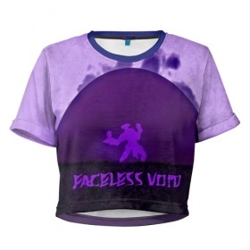Женская футболка 3D укороченная с принтом FACELESS VOID , 100% полиэстер | круглая горловина, длина футболки до линии талии, рукава с отворотами | dota 2 | faceless void | арт | дота 2 | другие | игры | картинка | минимализм | прикольные | цветные | яркие