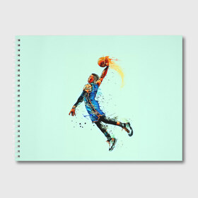 Альбом для рисования с принтом Russell Westbrook , 100% бумага
 | матовая бумага, плотность 200 мг. | Тематика изображения на принте: basketball | nba | oklahoma city | russell westbrook | thunder | арт | баскетбол | картинка | краски | оклахома сити | прикольные | рассел уэстбрук | рисунок | спорт | тандер | цветные | яркие