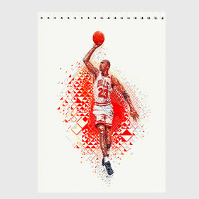 Скетчбук с принтом Michael Jordan , 100% бумага
 | 48 листов, плотность листов — 100 г/м2, плотность картонной обложки — 250 г/м2. Листы скреплены сверху удобной пружинной спиралью | bulls | chicago | chicago bulls | michael jordan | nba | sport | арт | баскетбол | другие | знаменитость | игра | легенда | майкл джордан | прикольные | спорт | цветные | чикаго буллз | яркие