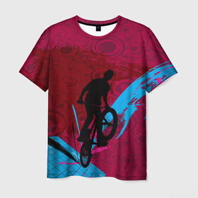 Мужская футболка 3D с принтом Bicycle , 100% полиэфир | прямой крой, круглый вырез горловины, длина до линии бедер | 