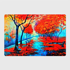 Магнитный плакат 3Х2 с принтом Autumn , Полимерный материал с магнитным слоем | 6 деталей размером 9*9 см | 3d | вода | деревья | другие | желтый | живопись | картинка | краски | листья | осень | пейзаж | прикольные | природа | река | рисунок | яркие