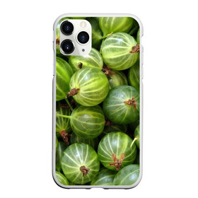 Чехол для iPhone 11 Pro Max матовый с принтом Крыжовник , Силикон |  | еда | зеленый | крыжовник | растения | текстура | фрукты | ягоды