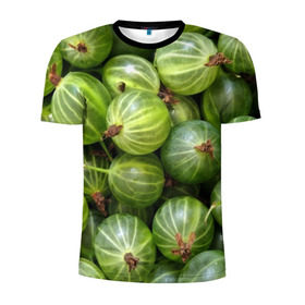 Мужская футболка 3D спортивная с принтом Крыжовник , 100% полиэстер с улучшенными характеристиками | приталенный силуэт, круглая горловина, широкие плечи, сужается к линии бедра | Тематика изображения на принте: еда | зеленый | крыжовник | растения | текстура | фрукты | ягоды
