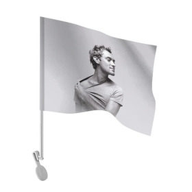 Флаг для автомобиля с принтом Джуд Лоу , 100% полиэстер | Размер: 30*21 см | актер | ватсон | джуд | джуд лоу | лоу | холмс | шерлок