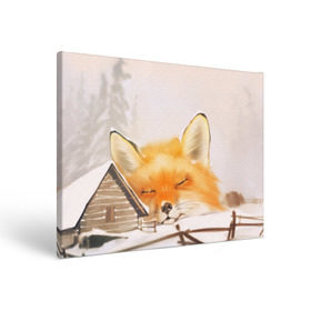 Холст прямоугольный с принтом Сон , 100% ПВХ |  | fox | red | лиса | лисенок | рыжая
