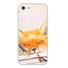 Чехол для iPhone 5/5S матовый с принтом Сон , Силикон | Область печати: задняя сторона чехла, без боковых панелей | fox | red | лиса | лисенок | рыжая