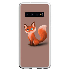 Чехол для Samsung Galaxy S10 с принтом Paint , Силикон | Область печати: задняя сторона чехла, без боковых панелей | Тематика изображения на принте: fox | red | лиса | лисенок | рыжая