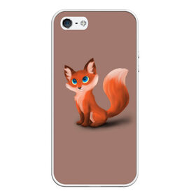 Чехол для iPhone 5/5S матовый с принтом Paint , Силикон | Область печати: задняя сторона чехла, без боковых панелей | fox | red | лиса | лисенок | рыжая