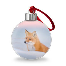Ёлочный шар с принтом Morning , Пластик | Диаметр: 77 мм | Тематика изображения на принте: fox | red | лиса | лисенок | рыжая