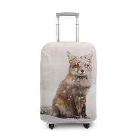 Чехол для чемодана 3D с принтом Snow , 86% полиэфир, 14% спандекс | двустороннее нанесение принта, прорези для ручек и колес | fox | red | лиса | лисенок | рыжая