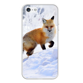 Чехол для iPhone 5/5S матовый с принтом Гора , Силикон | Область печати: задняя сторона чехла, без боковых панелей | fox | red | лиса | лисенок | рыжая