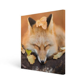 Холст квадратный с принтом Соня , 100% ПВХ |  | Тематика изображения на принте: fox | red | лиса | лисенок | рыжая