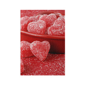 Обложка для паспорта матовая кожа с принтом Мармеладные сердца , натуральная матовая кожа | размер 19,3 х 13,7 см; прозрачные пластиковые крепления | еда | конфеты | красный | мармелад | сердечки | сладости