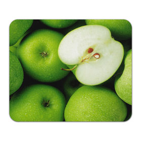 Коврик прямоугольный с принтом Зеленые яблоки , натуральный каучук | размер 230 х 185 мм; запечатка лицевой стороны | еда | зеленый | фрукты | яблоко