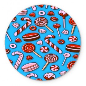 Коврик круглый с принтом Candy , резина и полиэстер | круглая форма, изображение наносится на всю лицевую часть | 3d | summer | вкусные | десерт | другие | еда | конфеты | лето | мороженное | пирожные | прикольные | сладости | сладость | текстуры | тортики | яркие