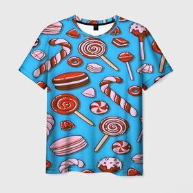 Мужская футболка 3D с принтом Candy , 100% полиэфир | прямой крой, круглый вырез горловины, длина до линии бедер | 3d | summer | вкусные | десерт | другие | еда | конфеты | лето | мороженное | пирожные | прикольные | сладости | сладость | текстуры | тортики | яркие