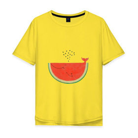 Мужская футболка хлопок Oversize с принтом Кит Арбуз , 100% хлопок | свободный крой, круглый ворот, “спинка” длиннее передней части | арбуз | иллюзия | кит | лето | море | океан | принт | рыба | семечки | фонтан | фрукты | ягоды